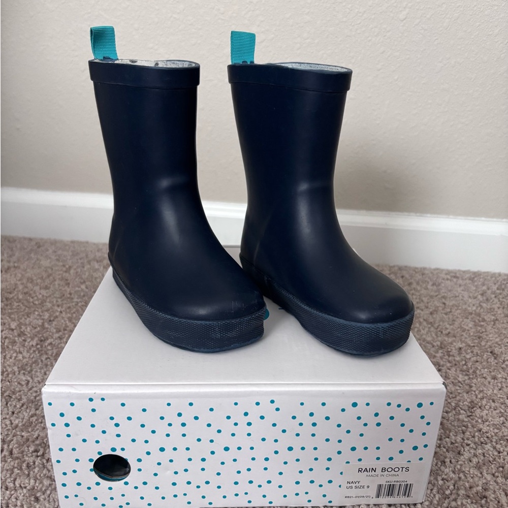 Navy Blue Waterproof Rain Boots